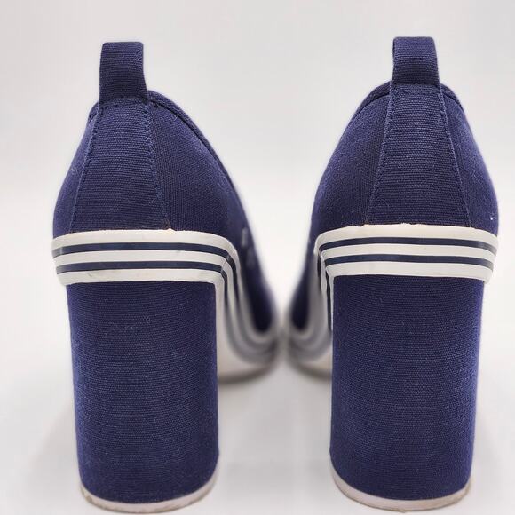 Chinese Laundry Canvas Sneaker Heels Blue Hip Hop Y2K Anime Size 9 S0046 - Picture 5 of 9